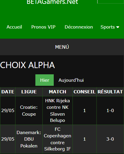 pari VIP gagné ticket