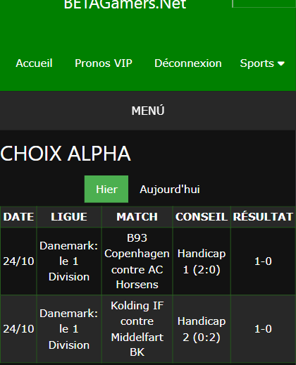 pari VIP gagné ticket