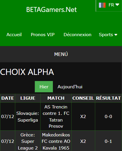 pari VIP gagné ticket