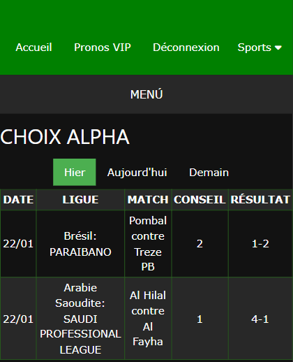 pari VIP gagné ticket