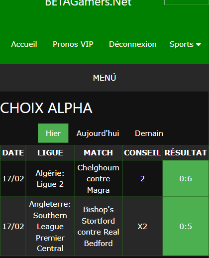 pari VIP gagné ticket