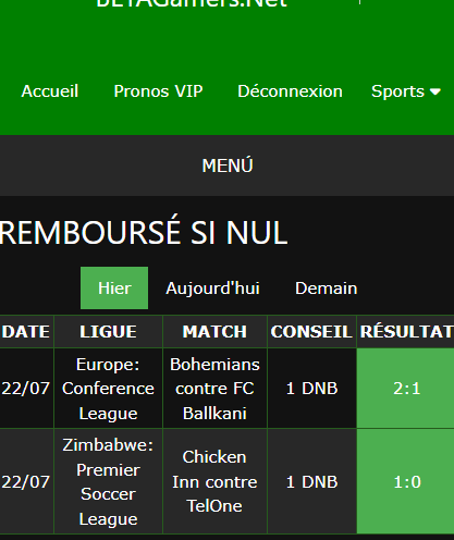 pari VIP gagné ticket