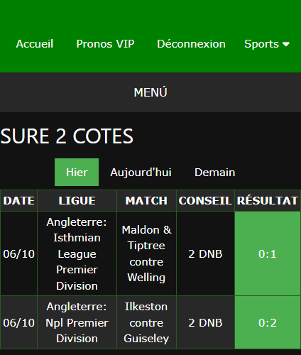 pari VIP gagné ticket